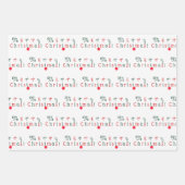 Kleurrijke Merry Christmas en Ornament Pattern, Fu Inpakpapier Vel (Voorkant 2)