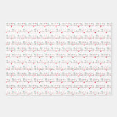 Kleurrijke Merry Christmas en Ornament Pattern, Fu Inpakpapier Vel (Voorkant)