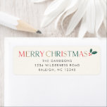 Kleurrijke Merry Christmas Kaart retouradres Etiket<br><div class="desc">Eenvoudige kleurrijke Merry Christmas Kaart retour adres label. Klik op de knop Bewerken/personaliseren om dit ontwerp aan te passen met uw foto's en tekst.</div>