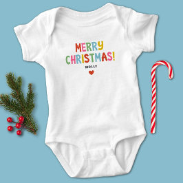 Kleurrijke Merry Christmas Matching Family Girl Romper