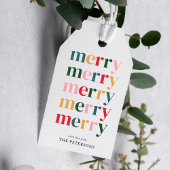 Kleurrijke Merry Christmas Modern Minimalist Cadeaulabel