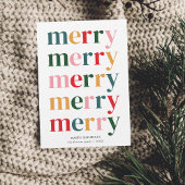  Kleurrijke Merry Christmas Modern Minimalist Feestdagenkaart