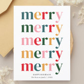 Kleurrijke Merry Christmas Modern Minimalist Feestdagenkaart