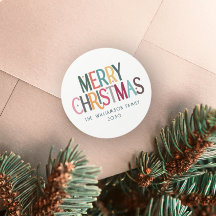 Kleurrijke Merry Christmas Schattigee Retro Stars