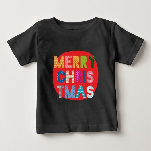 Kleurrijke Merry Christmas T-shirt voor kinderen (Voorkant)