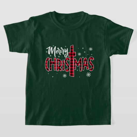 Kleurrijke Merry Christmas Tekst Art Design T-shirt (Laagn)