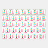 Kleurrijke Merry Heldere Roze Kerstboom Custom Inpakpapier Vel (Voorkant 2)