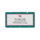 Kleurrijke Merry Heldergroen Roze Kerstmis Etiket (Voorkant)