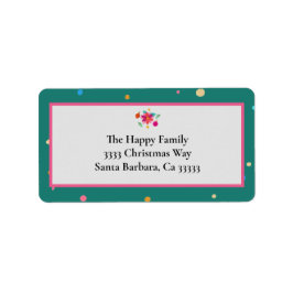 Kleurrijke Merry Heldergroen Roze Kerstmis Etiket