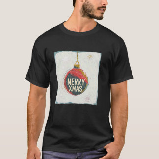 Kleurrijke Merry Xmas Bauble voor Feestelijk en Ke T-shirt