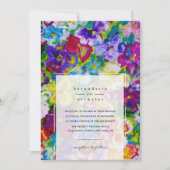 Kleurrijke, met de hand geschilderde bloemige trou kaart (Voorkant)