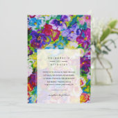 Kleurrijke, met de hand geschilderde bloemige trou kaart (Staand voorkant)