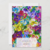 Kleurrijke, met de hand geschilderde bloemige trou kaart (Achterkant)