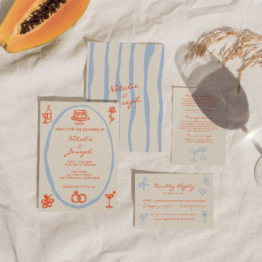 Kleurrijke met de hand getekende bestemming grilli kaart