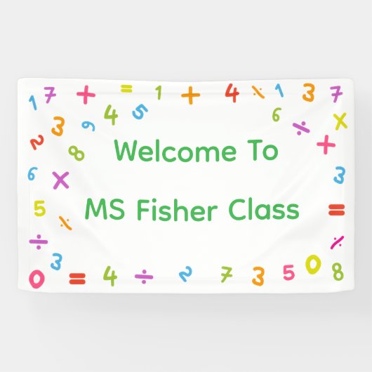 Kleurrijke met de hand getekende nummers school we spandoek (Horizontaal)