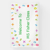 Kleurrijke met de hand getekende nummers school we spandoek (Verticaal)