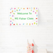 Kleurrijke met de hand getekende nummers school we spandoek (Insitu)