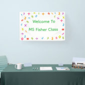 Kleurrijke met de hand getekende nummers school we spandoek (Beurs)