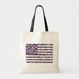 Kleurrijke met sterren bezaaide banier Amerikaanse Tote Bag