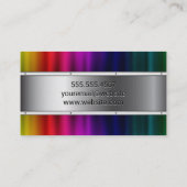 Kleurrijke metalen achtergrond visitekaartje (Achterkant)