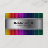 Kleurrijke metalen achtergrond visitekaartje (Voorkant)
