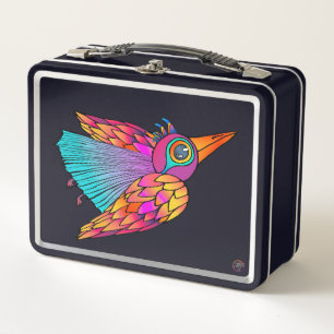 Kleurrijke metalen lunchbox Vogel Wezen