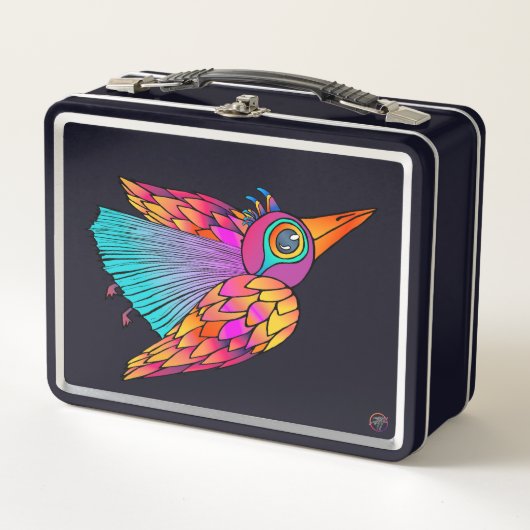 Kleurrijke metalen lunchbox Vogel Wezen (Voorkant)