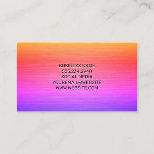 Kleurrijke metalen textuur visitekaartje (Achterkant)