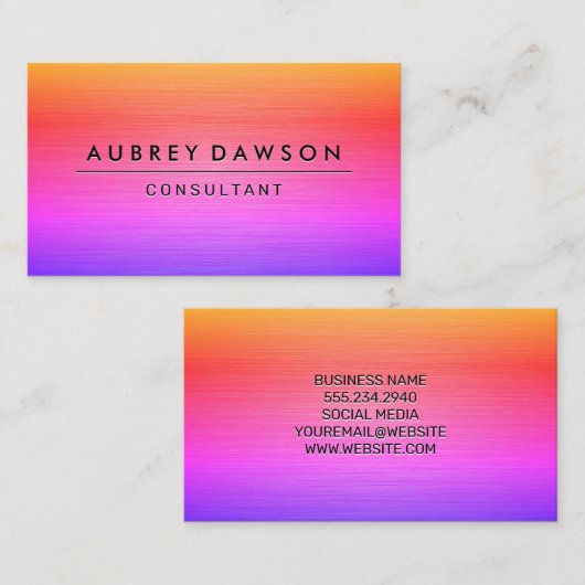 Kleurrijke metalen textuur visitekaartje (Voorkant / Achterkant)
