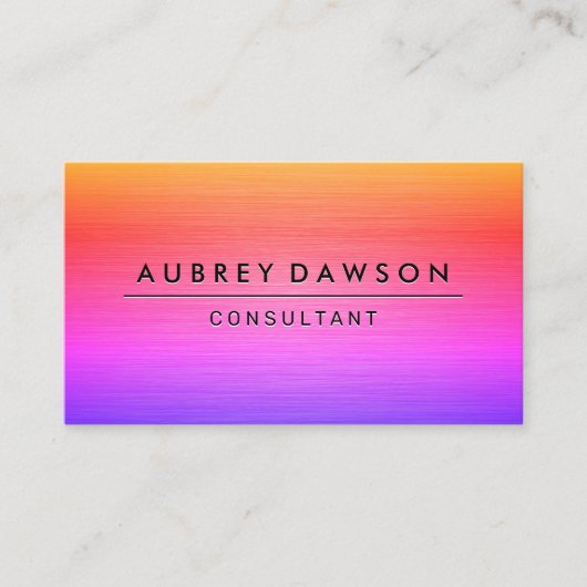 Kleurrijke metalen textuur visitekaartje (Voorkant)