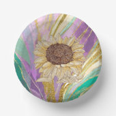 Kleurrijke Metallic Art Zonnebloem Papieren Kommen (Voorkant)