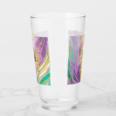 Kleurrijke Metallic Bloemen Achtergrond met Zonneb Glas (Links)