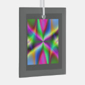 Kleurrijke Metallic Fractal Glans Glas Ornament (Voorkant Rechts)