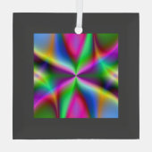 Kleurrijke Metallic Fractal Glans Glas Ornament (Achterkant)