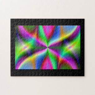 Kleurrijke Metallic Fractal Glans Legpuzzel