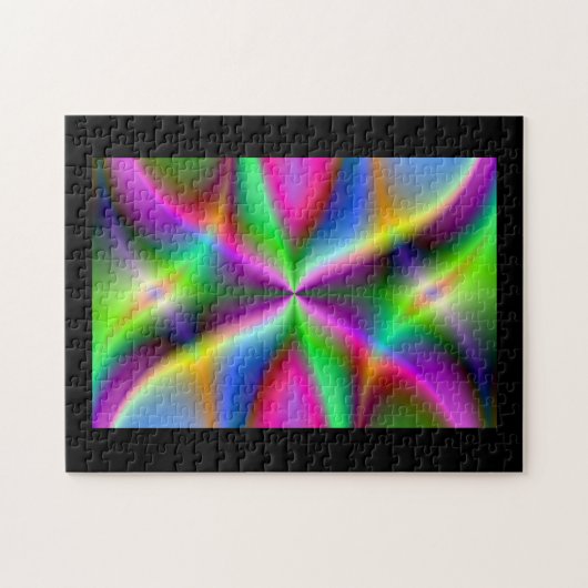 Kleurrijke Metallic Fractal Glans Legpuzzel (Horizontaal)