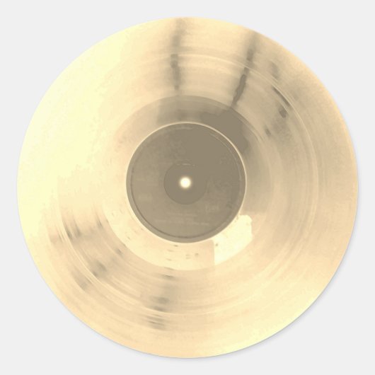 Kleurrijke metallic vinyl retro cover ronde sticker (Voorkant)