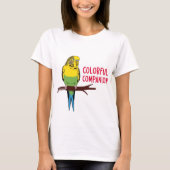 Kleurrijke metgezel: Budgie Parrot Lover's Delight T-shirt (Voorkant)