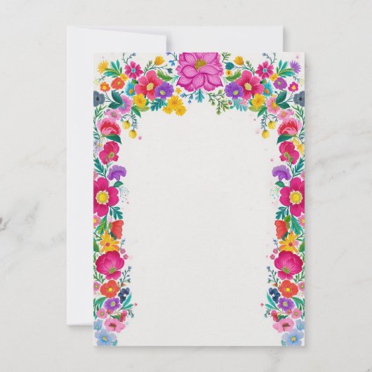 Kleurrijke Mexicaanse bloem Fiesta 1e verjaardagsf Kaart (Achterkant)