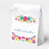 Kleurrijke Mexicaanse bloemen Bedankdoosjes (Voorkant Zijde)
