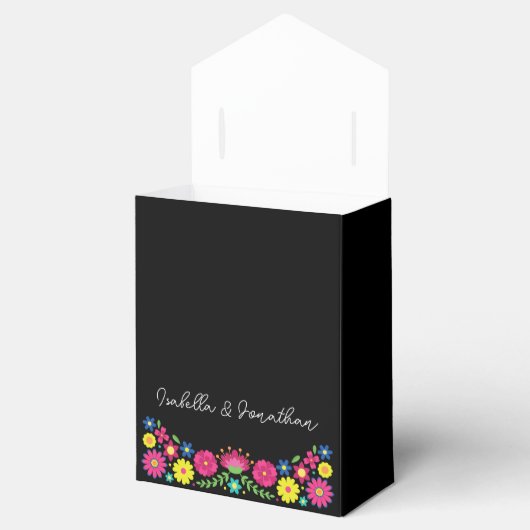 Kleurrijke Mexicaanse bloemen Bedankdoosjes (Geopend)