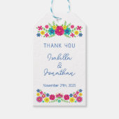 Kleurrijke Mexicaanse bloemen Cadeaulabel (Voorkant)