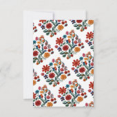 Kleurrijke Mexicaanse Bloemen Folk Art Borduurwerk Bedankkaart (Achterkant)