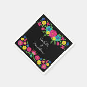 Kleurrijke Mexicaanse bloemen Papieren servet (Hoek)