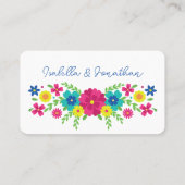Kleurrijke Mexicaanse bloemen Plaatskaartje (Achterkant)