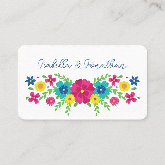 Kleurrijke Mexicaanse bloemen Plaatskaartje (Achterkant)