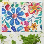 Kleurrijke Mexicaanse bloemen Theedoek (Gevouwen)