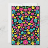 Kleurrijke Mexicaanse bloemen trouwkaart Aankondiging (Achterkant)