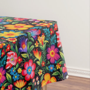 Kleurrijke Mexicaanse bloemenfiësta patroon Tafelkleed