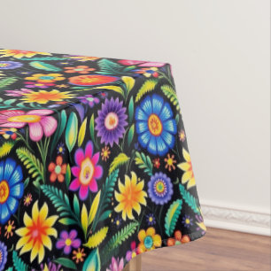 Kleurrijke Mexicaanse bloemenfiësta patroon Tafelkleed